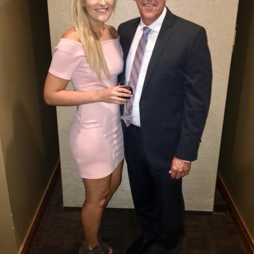 Pink off the shoulder bodycon